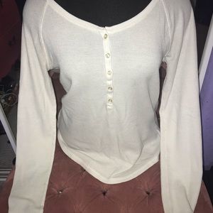 White Long Sleeve Thermal Top